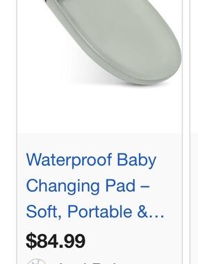 Waterproof Baby Changing Pad - Soft Portable Grey